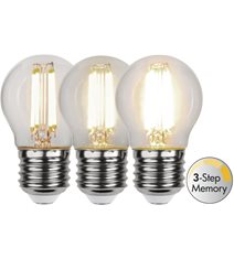 LED-lampa E27 G45 Clear 3-step memory
