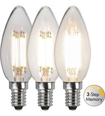 LED-lampa E14 C35 Clear 3-step memory