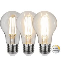 LED Lampa E27 A60 Clear 3-step memory
