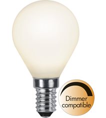 Filament-LED E14 klotlampa opal, 5W(39W) dimbar
