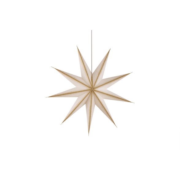 Julstjärna Gloria D90 vit m champagne glitter