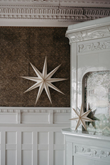 Julstjärna Gloria D90 vit m champagne glitter