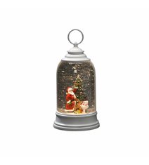 Vattenfylld lykta Tomte & Snögubbe med LED-belysning