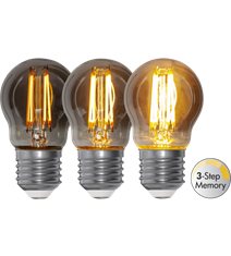 LED-lampa E27 klot 2,9W Soft Glow Smoke 3-Step Memory