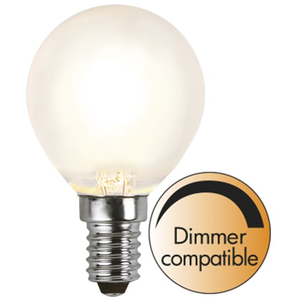 LED-lampa E14 klot 4W(35W), Frosted dimbar