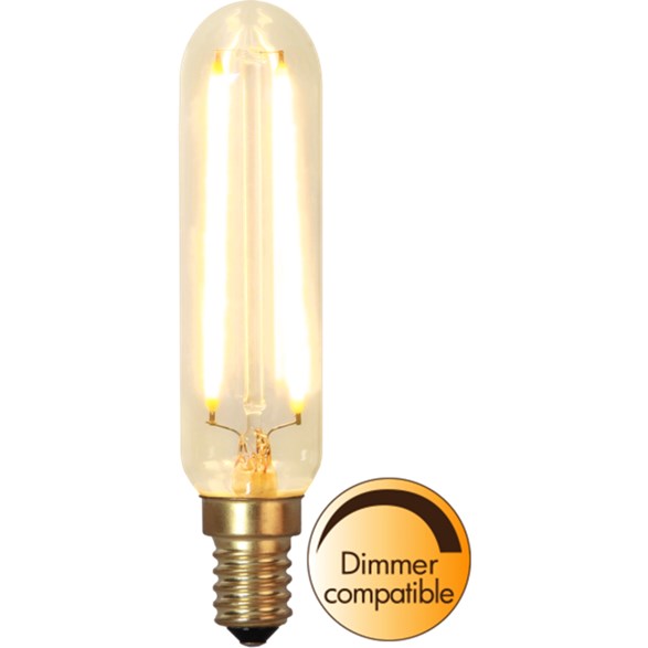 LED-lampa E14 tub Soft Glow, 2,5W Transparent dimbar
