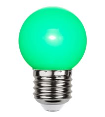 LED-lampa E27 klotlampa 1W grön