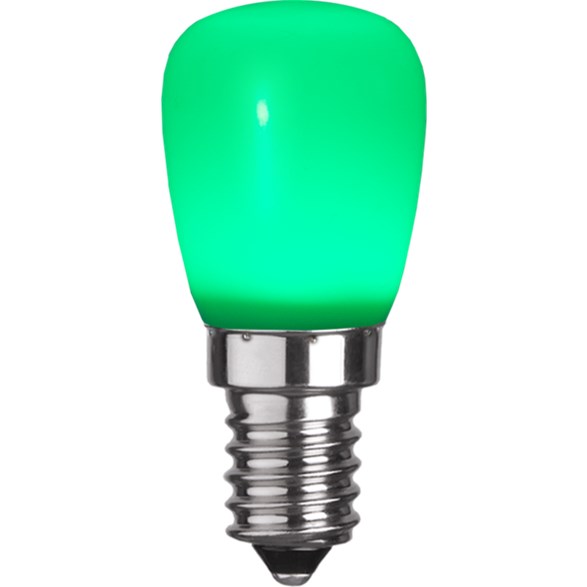 LED-lampa E14 päron 0,9W grön