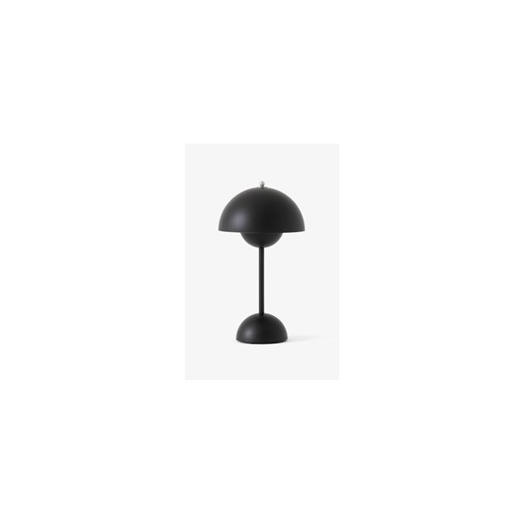 Flowerpot Portabel bordslampa VP9, Matt Black, magnetisk laddare 33cm