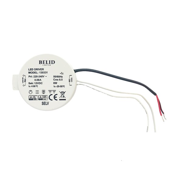 LED-driver D60 6W för dimmerbrytare (9-130331)