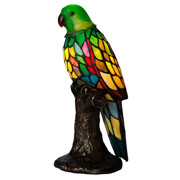 Papegoja grön bordlampa 39cm