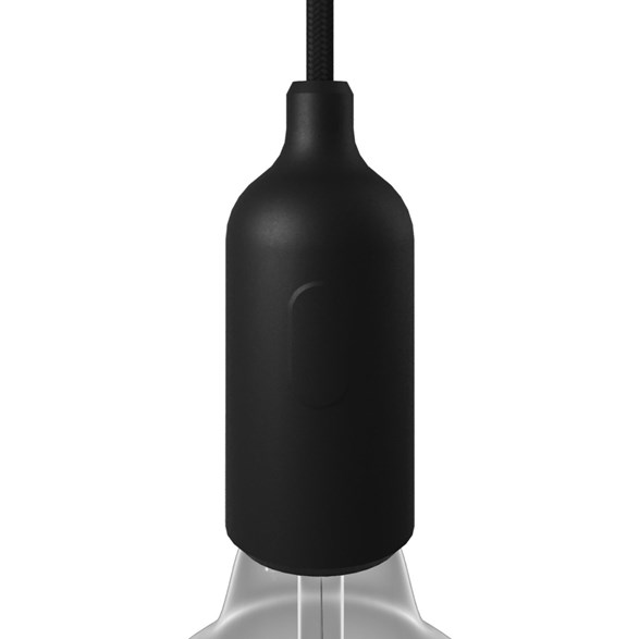 Kit lamphållare E27 i silikon med strömbrytare