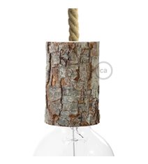 Kit lamphållare E27 i bark - Small