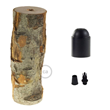 Lamphållare E27 i trä med bark - Large
