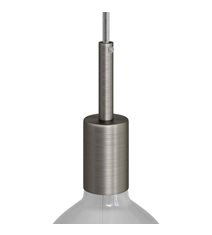 Cylindrisk lamphållare E27 i metall med 7 cm lång dravaglastare