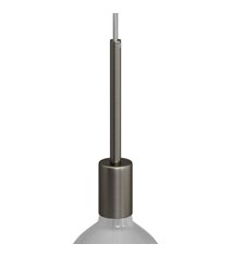 Cylindrisk lamphållare E27 i metall med 15 cm lång dravaglastare