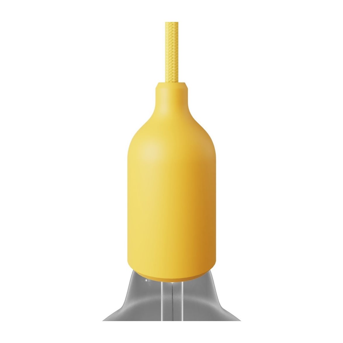 Kit lamphållare E27 i silikon med dold dragavlastare gul