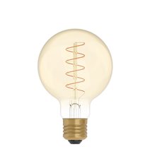 LED-lampa Golden Carbon Line Curved Spiral 4W E27 glob 80mm dimbar
