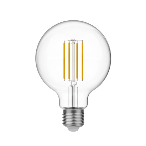 LED-lampa Transparent 7W E27 glob 95mm dimbar