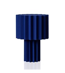 PlisséBordslampa Blå textil