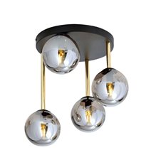 DOLCE 4 Taklampa, Svart/Guld/Grafit