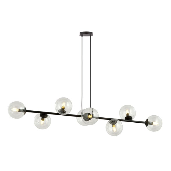ROSSI 8 Taklampa, Svart/Transparent