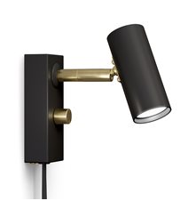 Cato vägglampa mattsvart/mässing enkel GU4/MR11
