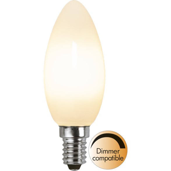 LED-lampa E14 kronljus Opaque Filament Opal, dimbar