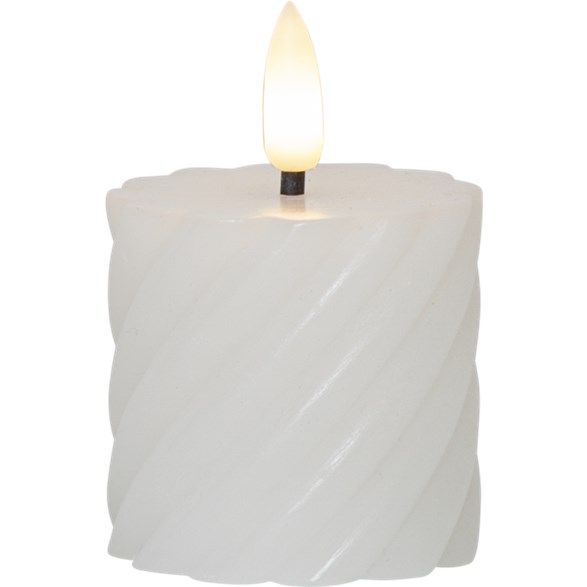 Led Blockljus 2-Pack Flamme Swirl, Vit
