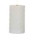 Led Blockljus Flamme Swirl, Vit