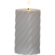 Led Blockljus Flamme Swirl, Grå