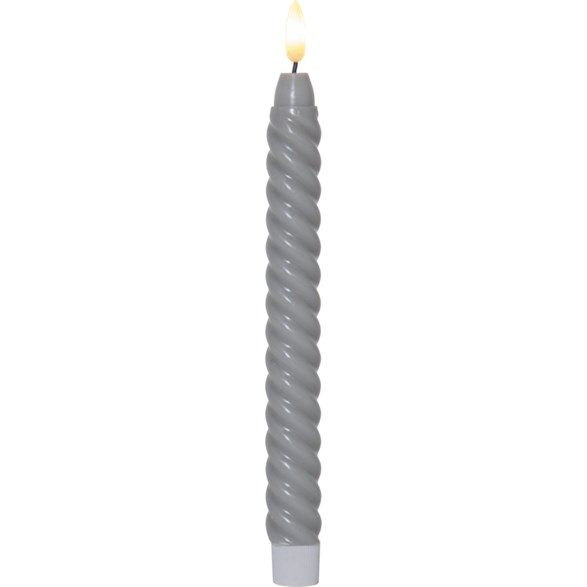 Led Antikljus 2-Pack Flamme Swirl, Grå