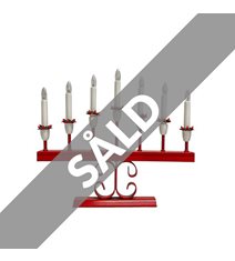 Elljusstake Röd Metall 7arm, 32 cm