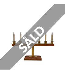 Elljusstake Mässing/Trä 7arm, 25 cm
