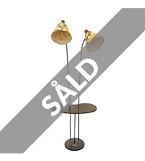 Golvlampa 2arm med Bord Svart, 145 cm