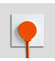 Orange väggkontakt, sidoingång, jordad