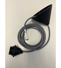 Lampupphäng E27 textil Zick-Zack 3 m med lamppropp EU