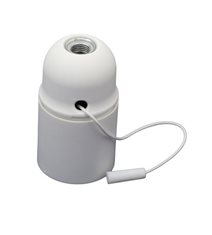 Lamphållare termoplast E27 drag vit slät