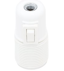 Lamphållare termoplast E27 vit gängad vippströmbrytare