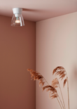 Bizzo plafond, blankvit/klarglas 16,5cm
