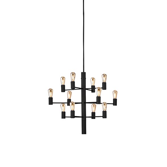 Manola 12 ljuskrona, svartstruktur 60cm