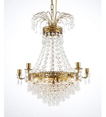 Kristallkrona Empire Classic 5-Arm Liten Borstad Mässing 49cm