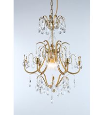 Kristallkrona Charlotte 6-Arm Medium Borstad Mässing 47cm