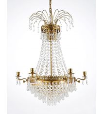 Kristallkrona Empire Classic 6-Armr Medium Borstad Mässing 55cm