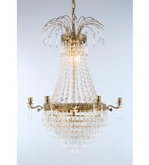 Kristallkrona Empire Classic Ny 6-Arm Medium Borstad Mässing 55cm