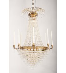 Kristallkrona Empire Classic Ny 8-Arm Stor Borstad Mässing 66cm