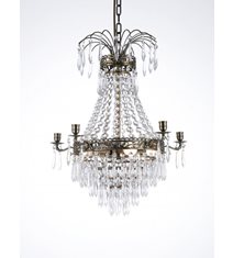 Kristallkrona Empire Classic Ny 5-Arm Liten Antikmässing 49cm