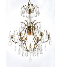 Kristallkrona Charlotte 6-Arm Medium Antikmässing 47cm
