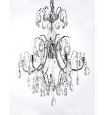 Kristallkrona Charlotte 6-Arm Medium Krom 47cm