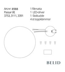 Kit 3753 Cato.(Driver,klämmor,matta,fästkudde)